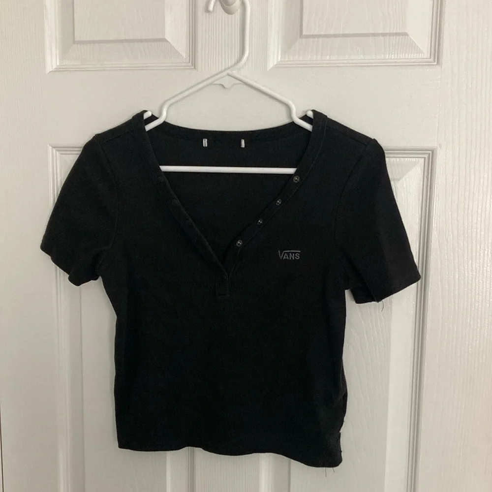 Vans Women's Black Button-Up Top - Picture 3 of 4